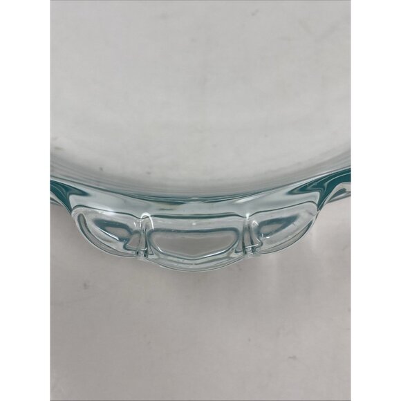 Vintage Pyrex Clear Glass 9.5” Pie Plate Deep Baking Dish Fluted W Handles # 229 - Picture 3 of 9